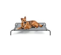 lionto Lettino Rialzato da Esterno per Cani, 114 x 76 cm, Grigio