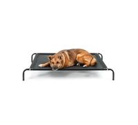 lionto Lettino Rialzato da Esterno per Cani, 114 x 76 cm, Nero