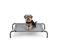 lionto Lettino Rialzato da Esterno per Cani, 75 x 47 cm, Grigio