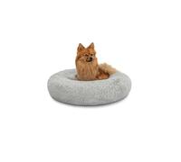lionto Letto per Cani Rotondo Cuscino Gatti Letto Donut, (L) 60 cm Ø Grigio Chiaro