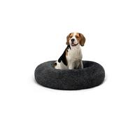 lionto Letto per Cani Rotondo Cuscino Gatti Letto Donut, (XXL) 80 cm Ø Grigio Scuro
