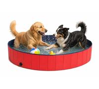 lionto Piscina Cane Pieghevole, PVC Antigraffio, Ø 80 cm, Altezza 20 cm | Piscina resistente con base antiscivolo, valvola di scarico e pareti in PVC per rinfrescare e giocare con il tuo cane