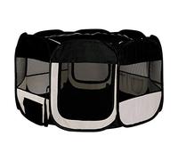 lionto Recinto per cuccioli pieghevole, Ø 110 cm, Altezza 64 cm, Nero/Beige
