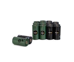 lionto Sacchetti igienici cane 600 sacchetti (40 rotoli) inodore, facili da strappare, impermeabili e extra spessi per cani e gatti, ricariche compatibili, nero/verde