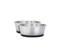 lionto Set da 2 Ciotola in inox, antiscivolo, Ciotola d'acqua per cani e gatti