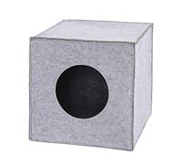 lionto Tana per gatti in feltro stabile adatta a scaffali e sistemi modulari, 33x37x33 cm, cuccia pieghevole a cubo autoportante, facile da pulire, senza cuscino accogliente, grigio chiaro