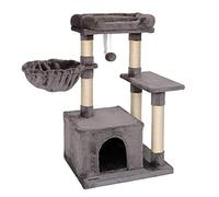 lionto Tiragraffi con Amaca, Grotta e Sisal, Altezza 85 cm, Grigio Scuro