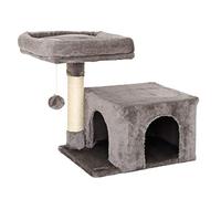 lionto Tiragraffi con Piattaforma, Grotta e Sisal, 50 cm, Grigio Scuro