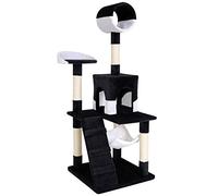 lionto Tiragraffi per Gatto Albero Tiragraffi Gatto Gioco Giocattolo Gatti Altezza 133 cm, Nero/Bianco