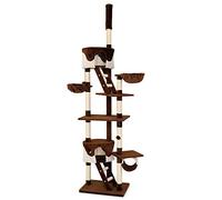 lionto Tiragraffi per Gatto XXL Albero Tiragraffi Gatto Gioco Giocattolo Gatti Altezza Regolabile 230-250 cm, Marrone/Beige