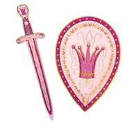 Liontouch - Set da gioco rosa regina per ragazze - Per bambini dai 3 ai 6 anni | Spada in schiuma rosa e scudo in stile medievale scintillante | Accessori sicuri e durevoli per travestimenti reali