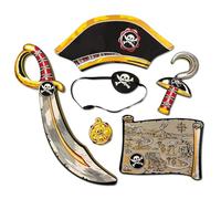 Liontouch - Set Pirata con Sciabola, Uncino, Cappello, Benda, Medaglione e Mappa - 3+ Anni | Gioco di Finzione per Bambini Pronti a Salpare nei Caraibi | Schiuma Resistente e Sicura