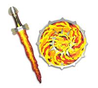 Liontouch Set Spada E Scudo Fantasy con Fiamme per Bambini - 3-8 Anni | Set Medievale In Gommapiuma Dal Design Infuocato - Per Battaglie Immaginarie, Giochi Di Ruolo E Avventure Fantasy