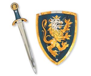 Liontouch - Spada e Scudo da Cavaliere per Ragazzi, Blu - età 3-8 Anni | Set Medievale in Gommapiuma Resistente e Sicura | Armi e Accessori per Travestimenti e Costumi per Giochi di Ruolo