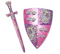 Liontouch Spada E Scudo Giocattolo da Principessa di Cristallo - 3+ | Set Rosa E Argento Con Leonessa | Accessori In Gommapiuma Per Costume Da Principessa, Travestimenti E Giochi Di Ruolo