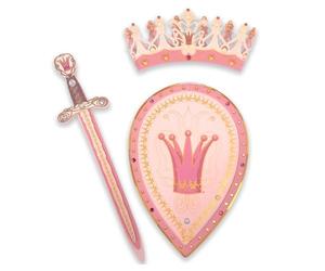Liontouch - Spada, Scudo e Corona da Regina Rosa per Ragazze - età 3-8 Anni | Set Medievale in Gommapiuma Durevole per Giochi di Ruolo | Armi Sicure Accessori per Gioco, Travestimenti, Costumi Regali