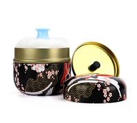 LIONVISON Puff Box: contenitore per talco medicato, soffio per cipria, barattolo per chicchi di caffè, caramelle, piccoli oggetti (nero)