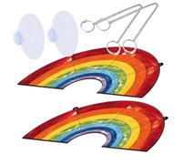 LIOOBO 1 Set Piastra di Macchiata Acchiappasole con Cristalli Piccolo per Le Finestre Prismi Prisma Sospeso Acchiappasole per Finestra Cristalli per Finestre Colorato Acrilico