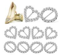 LIOOBO 10 Pezzi Fibbie Scorrevoli Con Per Decorare Scarpe e Borse Fibbia a e Rotonda Per Artigianato e Te Facile Usare Chiusura in Metallo Per Accessori