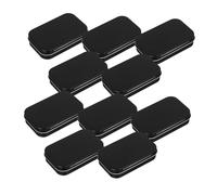 LIOOBO 10 Scatole in Rettangolari con Ribalta Contenitori in Metallo Nero Resistenti per Carte da Organizzazione Gioielli e Monete Design Salvaspazio per Casa e Ufficio
