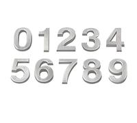 LIOOBO 10pcs 0-9 numero segno per casa albergo numero di porta targa placca sticker targa segno 5 cm (argento)