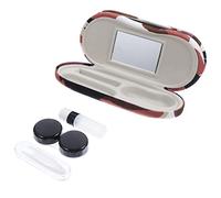 LIOOBO 1set Custodia Occhiali Leggera e Portatile Scatola Per Lenti Contatto Con Specchio Per Viaggi e Uso Quotidiano Design Camouflage Trasparente