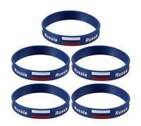 LIOOBO 5Pcs Bandiera Del Paese Braccialetto in Silicone Unico Sport in Gomma Moda Braccialetto da Polso Gioco Forniture Cinturino per La Mano per Il Gara Internazionale (Russia)