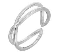 LIOOBO Anello Fascia Incrociata in Argento Aperto per Donna Design Semplice e Raffinato Gioiello Delicato da Dito Comodo e Versatile per Ogni Occasione