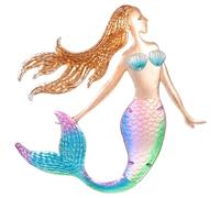 LIOOBO Attaccapanni in Ferro Battuto Arredamento da Parete Sospeso Decorazioni Costiero Sirena Decorazione Spiaggia Ferro da Stiro