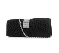 LIOOBO Clutch Pieghettata con Cerimonia Sera Raso Tracolla e Nascosta Chiusura e Compatta