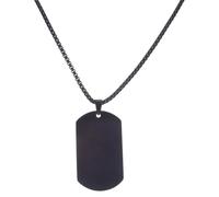 LIOOBO Collana in acciaio al titanio nero con ciondolo solido, catena inclusa, stile uomo, accessorio per compleanni e occasioni formali