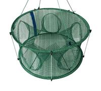 LIOOBO da pesca Landing Rete da pesca pieghevole Gabbia per gamberi Rete da pesca per gamberi di pesce Gamberetti Granchio di aragosta (Green Light Struts 5 fori 50CM)