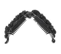LIOOBO Fermaglio Banana Nero Con Perle Clip Capelli Donna Per Code Di Cavallo Morsetto Per Styling Rapido e Fissaggio Duraturo Accessorio Elegante Per Lavoro e Feste