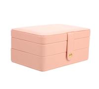 LIOOBO Scatola Portagioie Multi PU Piccola e Portatile Organizer per Collane Orecchini e Accessori Custodia Compatta per Casa e Rosa