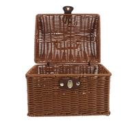 LIOOBO Scatola Portaoggetti In Rattan Mahjong Cestino Rettangolare Intrecciato Con Coperchio In Miniatura Stile Boho Decorativo Per L'Organizzazione E L'Esposizione Della