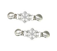 LIOOBO Spilla Clip Per Cardigan Da Donna Con Fiocco Di Neve - 2 Pezzi - Elegante Accessorio Vintage in Lega Per Maglioni e Scialli Ideale Per Outfit Autunnali e Invernali