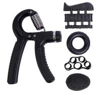 Liooce Set di 5 Allenatori per Dita e avambracci, con Forza di Presa Regolabile, attrezzo per allenare Le Dita, Finger Stretcher(Nero)