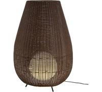 LIOONS Lampada da Terra a treppiede in Metallo Lampada da palo in Rattan Fatta a Mano con Paralume in Vetro Lampade da Terra Lampada Alta Antica Illuminazione da Terra