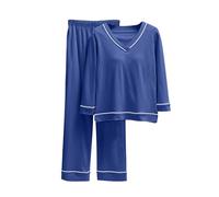 Lioradfc Pigiama da donna in raso rosa a maniche lunghe, pantaloni chic | Lunga Setosa Comfort ELEGANTE Per Dopo La Doccia Rilassarsi A Casa Sera E Rilassarsi Per Una Dolcezza Quotidiana