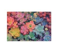 Liorosa 1000 pezzi di piante grasse colorate puzzle in legno per adulti, design vivace e unico, ideale per feste serate, per gli amanti delle piante, impegnativi esercizi cerebrali