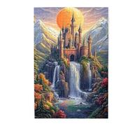 Liorosa 1000 pezzi di puzzle in legno per adulti castello del regno delle fiabe, bellissimo paesaggio a cascata, ogni pezzo è unico, hobby esplorativo e sfide, regali per amici e familiari