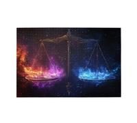 Liorosa 1000 pezzi di puzzle in legno per adulti galassie equilibrio, capolavoro esoterico in legno Bilancia puzzle zodiacali, ogni pezzo è unico, brainstorming per alleviare lo stress, splendida