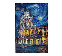 Liorosa 1000 pezzi di puzzle in legno per adulti mezzanotte a Roma, regalo per alleviare lo stress, hobby esplorativi e sfide, adatto per la ricreazione in famiglia, decorazione da parete, regalo per