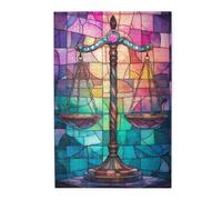 Liorosa 1000 pezzi di puzzle in legno per adulti scala della giustizia con dettagli in pietre preziose, sfondo colorato a mosaico, pezzi si adattano perfettamente, divertiti a risolvere puzzle con