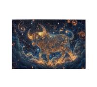 Liorosa 1000 pezzi di puzzle in legno per adulti Toro stellato, affascinante dodici costellazioni, Toro astrologico, completo di famiglia e amici, esercitare abilità pratiche e pensiero