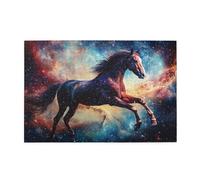 Liorosa 1000 pezzi di puzzle per adulti che corrono cavalli galattici, puzzle in legno con criniera fiammeggiante e sentieri stellari simili alla seta, meravigliosa immaginazione, sfida per te stesso
