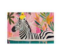 Liorosa 1000 pezzi vibranti puzzle bolle animali da bagno, zebra a righe sdraiarsi nella vasca, arte stravagante in legno di alta qualità, pezzi si adattano perfettamente, adatti per la ricreazione in