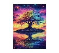 Liorosa 500 pezzi di puzzle in legno per adulti, albero mistico di colori in mezzo a un cielo stellato. Ogni pezzo è una spruzzata di arte vivace. Ideale per rilassarsi e creare una splendida
