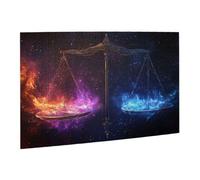 Liorosa 500 pezzi di puzzle in legno per adulti galassie equilibrio, capolavoro esoterico in legno Bilancia puzzle zodiacali, ogni pezzo è unico, brainstorming per alleviare lo stress, splendida opera
