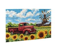 Liorosa 500 pezzi di puzzle in legno per adulti Harvest Glow - Capolavoro di girasoli, paesaggio artistico ad acquerello, adatto per attività ricreative in famiglia, hobby creativi per adulti